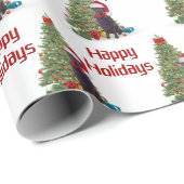Schokolade Labrador Happy Holidays Geschenkpapier (Rolleneckpunkt)