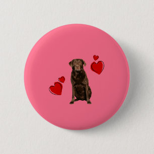 Schokolade Labrador Happy Valentinstag Button