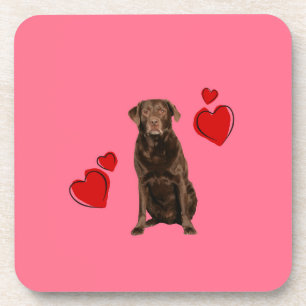 Schokolade Labrador Happy Valentinstag Untersetzer