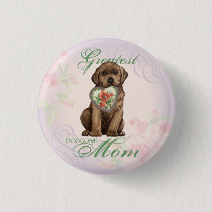 Schokolade Labrador Herz Mama Button