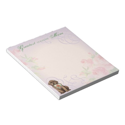 Schokolade Labrador Herz Mama Notizblock (angewinkelt)