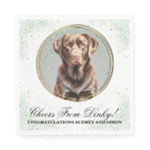 Schokolade Labrador Hochzeit Napkins mit Hunden Fo