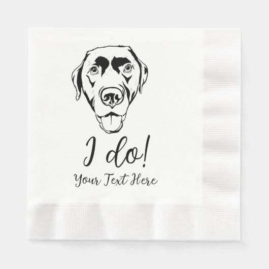 Schokolade Labrador Hochzeitscocktail Napkins Serviette (Vorderseite)