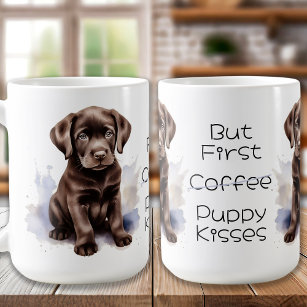 Schokolade Labrador Hund, aber erste Welpe Kisses Kaffeetasse