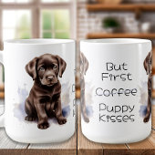 Schokolade Labrador Hund, aber erste Welpe Kisses Kaffeetasse