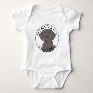 Schokolade Labrador Hund Big Sister Baby Strampler