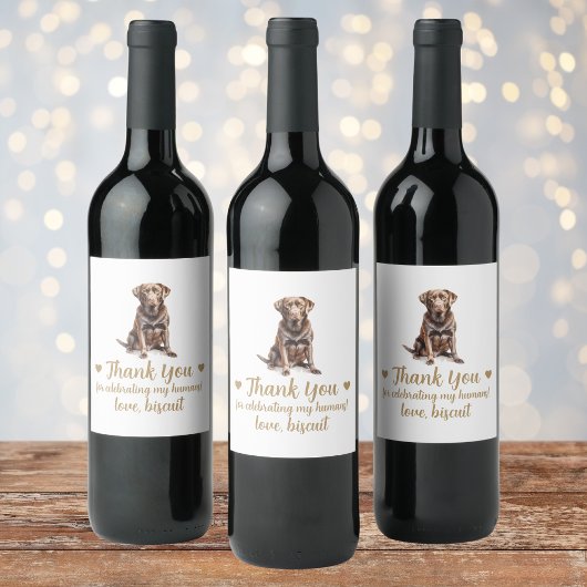 Schokolade Labrador Hund I do to Wedding Wine Labe Weinetikett