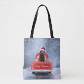 Schokolade Labrador Hund im Schnee Weihnachten Tasche (Vorderseite)