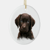 Schokolade Labrador Hund Keramik Ornament (Rechts)