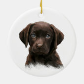 Schokolade Labrador Hund Keramik Ornament (Hinten)