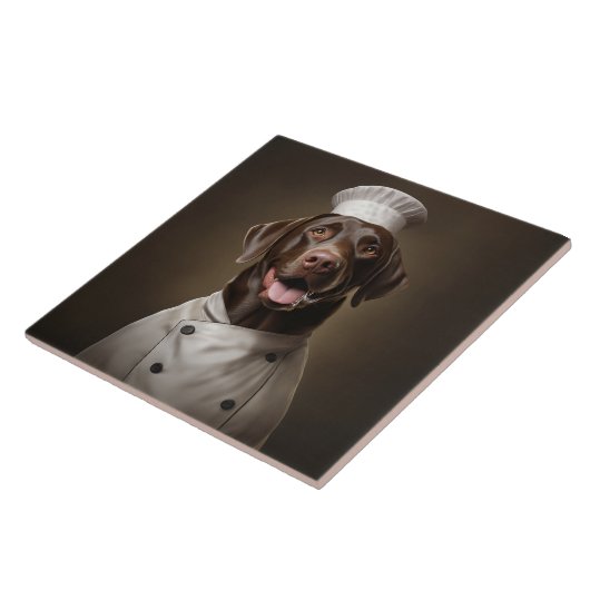 Schokolade Labrador Hund Koch Fliese (Seite)