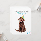 Schokolade Labrador Hund Personalisiert Happy Birt Karte (Vorderseite/Rückseite Beispiel)