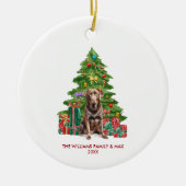 Schokolade Labrador Hund Personalisiert Weihnachte Keramik Ornament (Vorne)