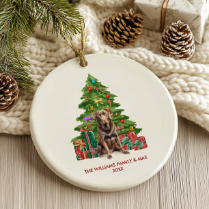 Schokolade Labrador Hund Personalisiert Weihnachte Keramik Ornament