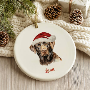 Schokolade Labrador Hund Personalisiert Weihnachte Keramik Ornament