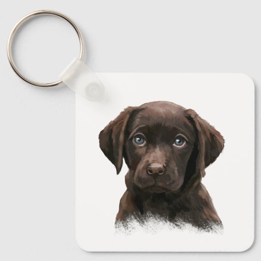 Schokolade Labrador Hund Schlüsselanhänger (Vorderseite)