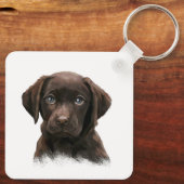 Schokolade Labrador Hund Schlüsselanhänger (Rückseite)
