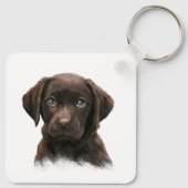 Schokolade Labrador Hund Schlüsselanhänger (Rückseite)