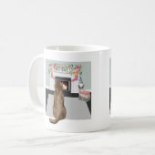 Schokolade Labrador Hund Weihnachtsfeuerplatz Szen Kaffeetasse (Vorderseite Links)