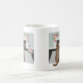 Schokolade Labrador Hund Weihnachtsfeuerplatz Szen Kaffeetasse (Mittel)