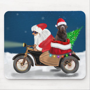 Schokolade Labrador Hund Weihnachtsmann Mousepad