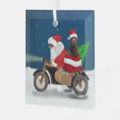 Schokolade Labrador Hund Weihnachtsmann Ornament Aus Glas (Vorderseite links)