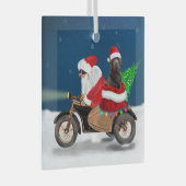 Schokolade Labrador Hund Weihnachtsmann Ornament Aus Glas (Vorderseite Rechts)