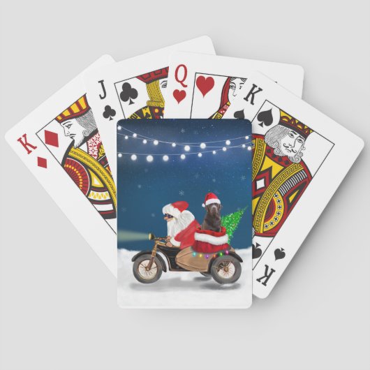 Schokolade Labrador Hund Weihnachtsmann Spielkarten (Rückseite)