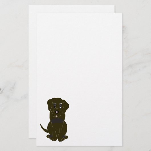 Schokolade-Labrador-Hunddesign Briefpapier (Vorne/Hinten)