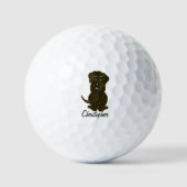 Schokolade-Labrador-Hunddesign Golfball (Vorderseite)