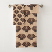 Schokolade Labrador Hunde Design Badetuch Set (Insitu)