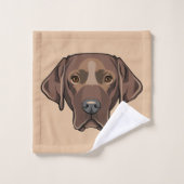 Schokolade Labrador Hunde Design Badetuch Set (Waschlappen)