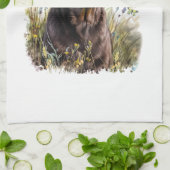 Schokolade Labrador Hunde Mama Geschirrtuch (Gefaltet)