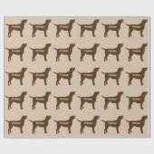 Schokolade Labrador Hunde Silhouette Geschenkpapier (Flach)