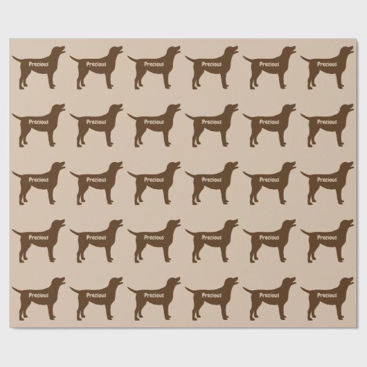 Schokolade Labrador Hunde Silhouette Geschenkpapier (Flach)