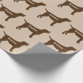 Schokolade Labrador Hunde Silhouette Geschenkpapier (Ecke)