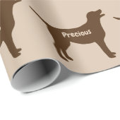 Schokolade Labrador Hunde Silhouette Geschenkpapier (Rolleneckpunkt)