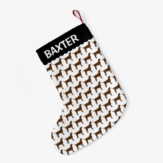 Schokolade Labrador Hunde Silhouette Kleiner Weihnachtsstrumpf (Rückseite (Hängend))