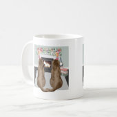 Schokolade Labrador Hunde Weihnachts Feuerplatz Sz Kaffeetasse (Vorderseite Links)