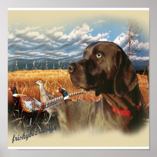 Schokolade Labrador Hunts Poster (Vorne)