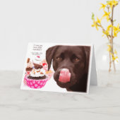 Schokolade Labrador I Liebe You Card - Cupcake Car Karte (Gelbe Blume)