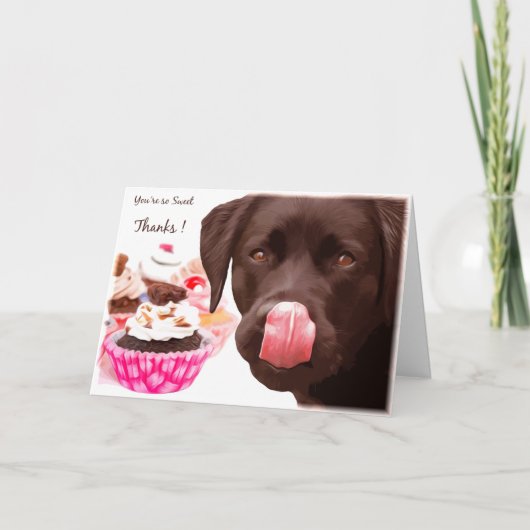 Schokolade Labrador I Liebe You Card - Cupcake Car Karte (Vorderseite)