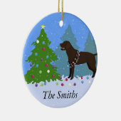 Schokolade Labrador im Wald Dekorieren Weihnachtsb Keramikornament (Rechts)