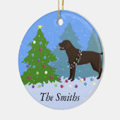 Schokolade Labrador im Wald Dekorieren Weihnachtsb Keramikornament (Links)