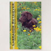 Schokolade Labrador in California Poppy Patch Puzzle (Vertikal)