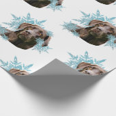 Schokolade Labrador in den Schneeflocken Geschenkpapier (Ecke)