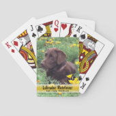 Schokolade Labrador in Mohn Blume Custom Foto Spielkarten (Rückseite)