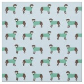 Schokolade Labrador in Scrubs hellblau Stoff (Muster)