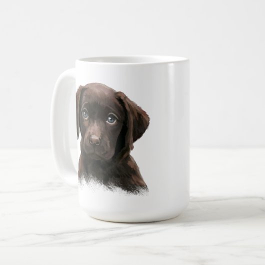 Schokolade Labrador Kaffeetasse (Vorderseite Links)