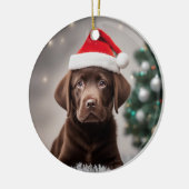 Schokolade Labrador Keramik Ornament (Links)